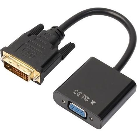 Adaptateur - ZJT - DVI-D vers VGA - Actif - 20cm - Noir (1/4)