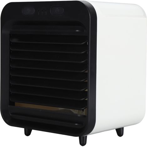 Ventilateur brumisateur portable 5000 mAh rechargeable USB, humidificateur et climatiseur, capacité de 200 ml, silencieux, noir et blanc (1/5)