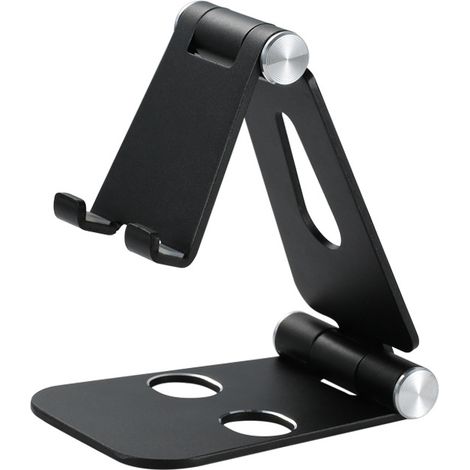 Soporte para teléfono móvil y tableta, base de carga para teléfonos móviles, tabletas y lectores de libros electrónicos, soporte de mesa plegable de aleación de aluminio, ángulo ajustable – 163 g cada
