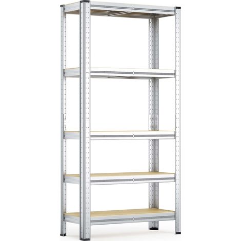Wiltec Estantería para cargas pesadas zincada 154x75x30cm enchufable acero 875kg 5 baldas taller (1/5)