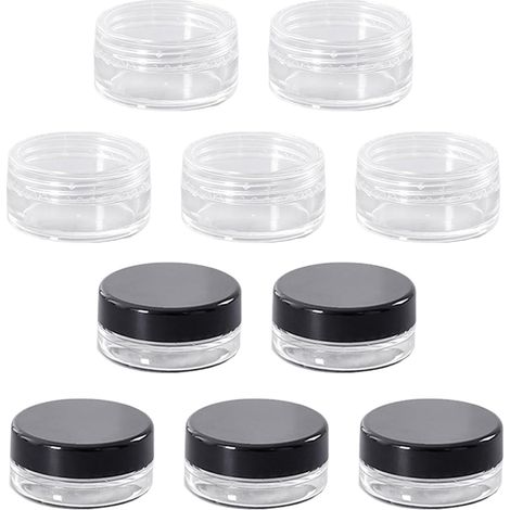 Juego de 10 mini cajas redondas de embalaje, cajas de plástico para pastillas, organizadores portátiles de pastillas, cajas de embalaje transparentes multifuncionales.