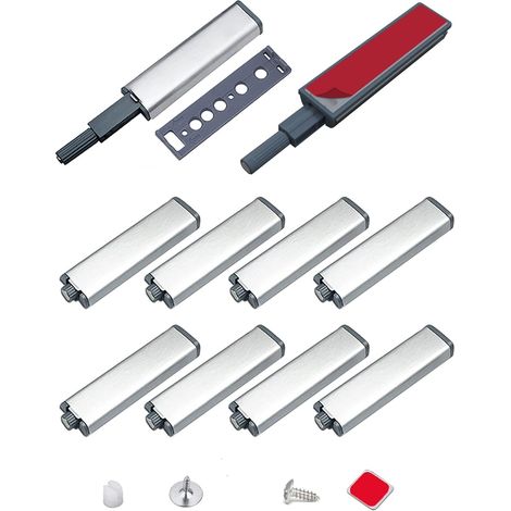 QAZQA Push to Open Aimant Poussoir Porte Placard Lot de 10 Push Open Porte, Verrou Poussoir Magnétique pour Tiroir Aimant Fermeture Systeme Appuyez pour Ouvrir et Fermer La Porte de l'Armoire