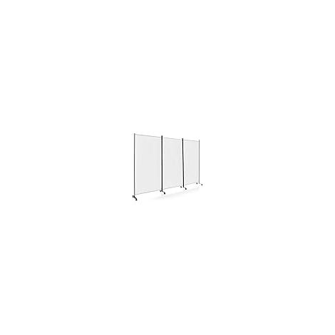 COSTWAY Separé Divisorio Interno 3/4/6 Ante, Paravento da Esterno ed Interno con Piedini, Pannelli Divisori per Ufficio, Salotto e Camera da Letto (Bianco, 262 x 180 cm (3 Pannelli con ruote)) (1/5)