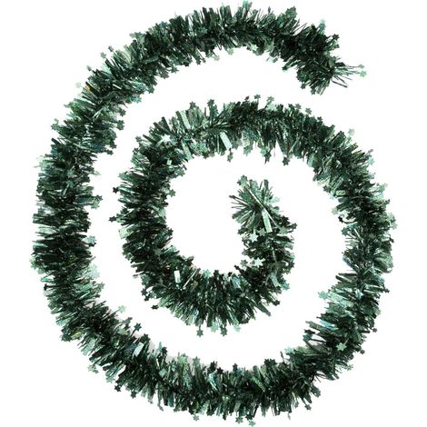 Guirlande de Noël large 10 cm avec étoiles Laser Vert olive Longueur 2 mètres - Feeric Christmas