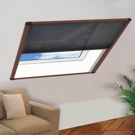 148656 vidaXL Plisse Insect Screen for Windows Aluminium Brown 120x120 cm (1/5)