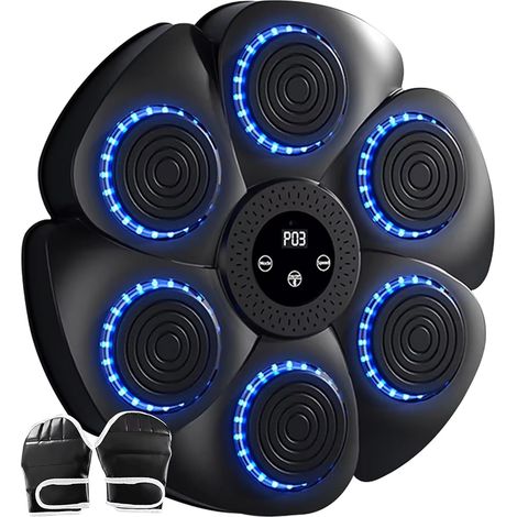 Machine de boxe avec musique - Machine de boxe murale avec Bluetooth - 9 modes et 18 vitesses - Cible de boxe - Cadeau pour adultes et enfants - Pour la maison, l'intérieur, la gym