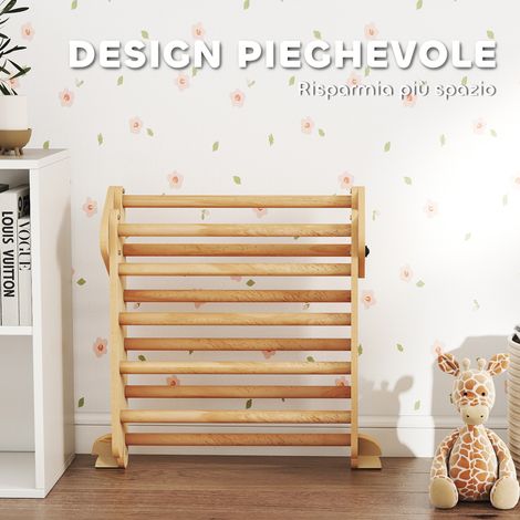 Jeu 5-en-1 pour Enfants en Peuplier et Pin, 188x70x59 cm, avec Arceau et Parois Lisses (1/5)