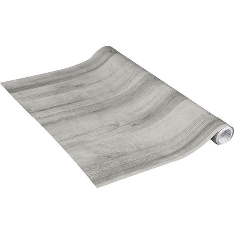 Papier adhésif effet bois Saule Gris 67,5cm x 2m, Épaisseur 150μ Film autocollant pour meuble et cuisine, film décoratif, papier peint PVC sans phtalates Fabriqué en UE (1/5)