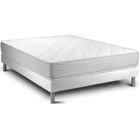 Matratzenset VITALMEMO 135 x 190 cm Bettrahmen Kit weiß