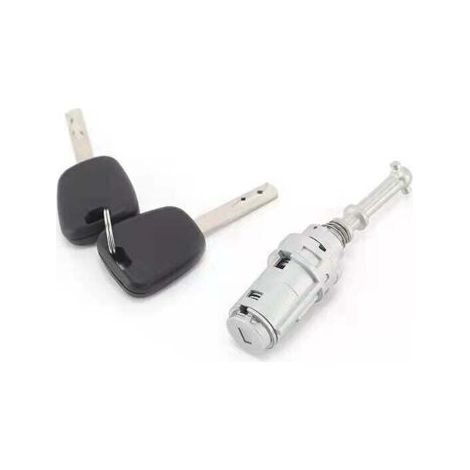 Serrure de porte gauche, cylindre, 2 clé, Convient pour le cylindre de serrure de porte Citroën C2 C3 cylindre de serrure de porte triomphal pièces automobiles (1/5)