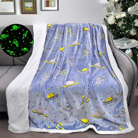 Couverture Hivernale - Flanelle Polaire Réversible - 50 x 200 cm - Bleu - 680 g