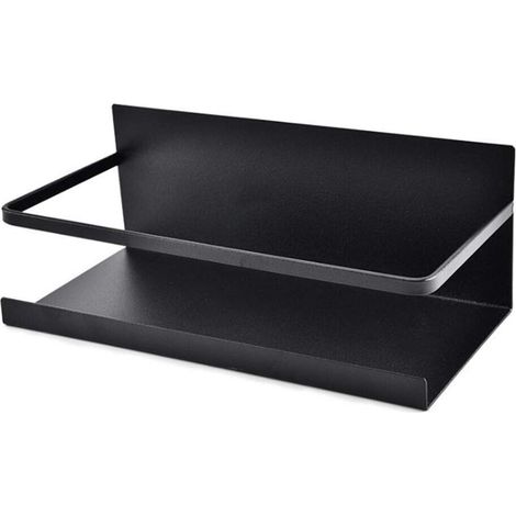 Etagère pour Réfrigérateur - Magnétique Niveau Unique Étagère de Rangement Porte-Assaisonnement Convient pour la Maison Cuisine Salon Salle de Bain(noir) (1/5)