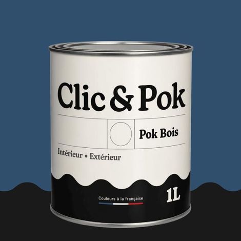 Peinture Bois Extérieur – POK BOIS - 1L - RAL 5000 - Bleu violet- Résistante aux intempéries - Ne s'écaille pas