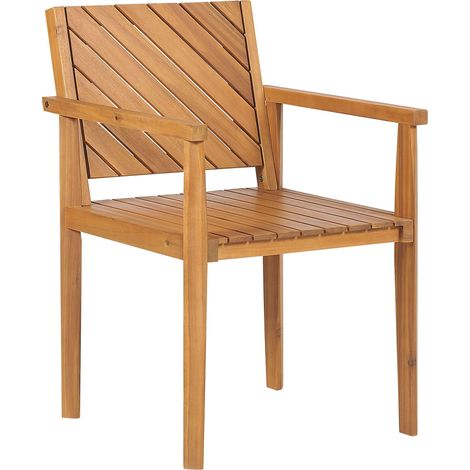 Sedia da giardino in legno di acacia con poggiabraccia Baratti
