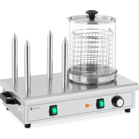Scalda hot dog, 4 spiedini per panini, contenitore per 30 salsicce, 650 W (1/5)