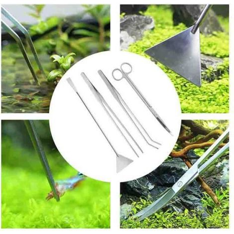 Aquarium Kit 4 en 1 INOX - - Rectangulaire - Outils d'aquascaping - Spatule de substrat (1/3)