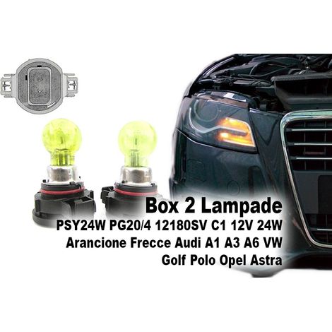 Box 2 Lampade PSY24W PG20/4 12180SV C1 12V 24W Arancione Frecce Audi A1 A3 A6 VW Golf Polo Opel Astra (1/3)