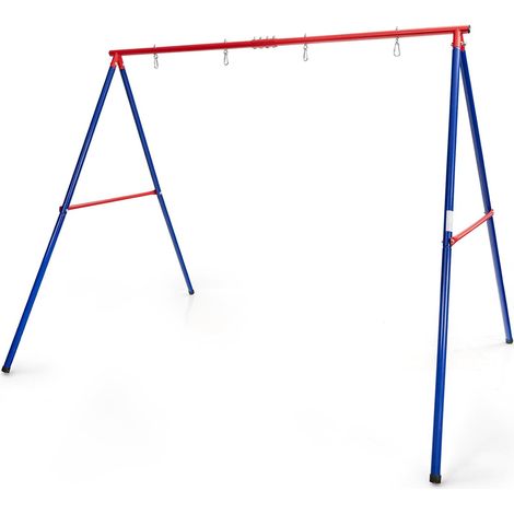 Costway – Portique de balançoire en métal – Structure en A – Charge 250kg – Dimensions 260 x 182 x 182 cm – Tapis antidérapant pour sécurité (1/5)