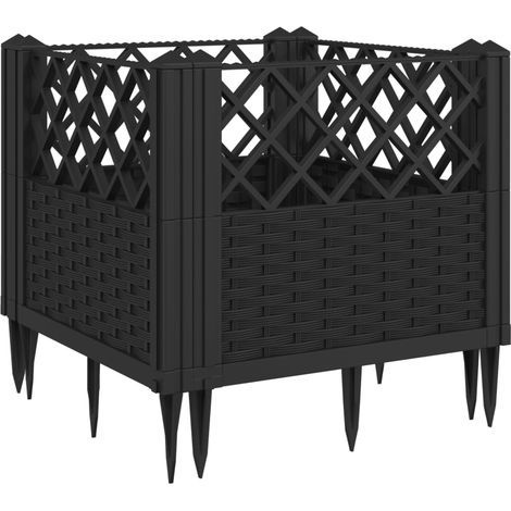 Maison Exclusive - Pflanzkasten mit Erdspießen Schwarz 43,5x43,5x