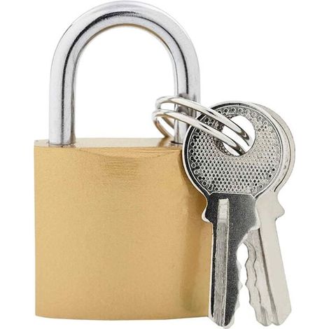 Cadenas en forme de U avec 12 clés, en laiton et en fer.