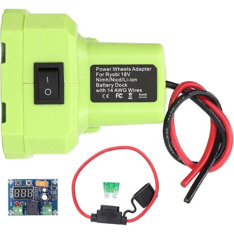 Akkuadapter mit 14-Gauge-Kabel, 30-A-Sicherung, isoliert, für Ryobi 18V-Akkus.