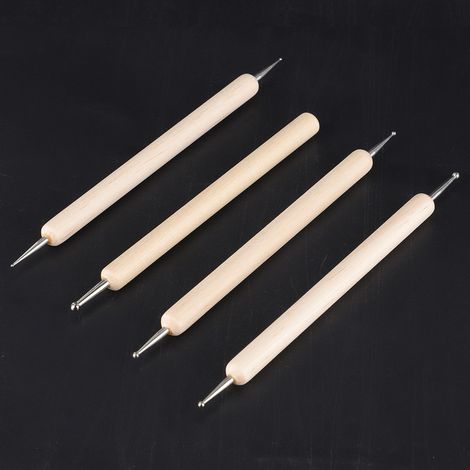 Ensemble de 4 stylos à gaufrer en céramique à faire soi-même, adaptés à la sculpture sur pâte polymère, au gaufrage et à d'autres activités manuelles. (1/2)