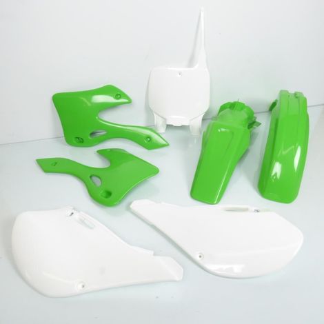 Kit carénage UFO vert et blanc pour moto Kawasaki 125 KX 1999 à (1/5)