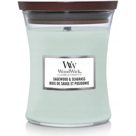 WoodWick Duftkerze Salbei & Seegras 275 g (1/4)