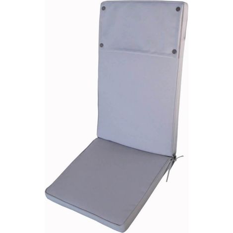 Cuscino in poliestere sfoderabile e impermeabile con schienale alto 113x49 cm -  Grey