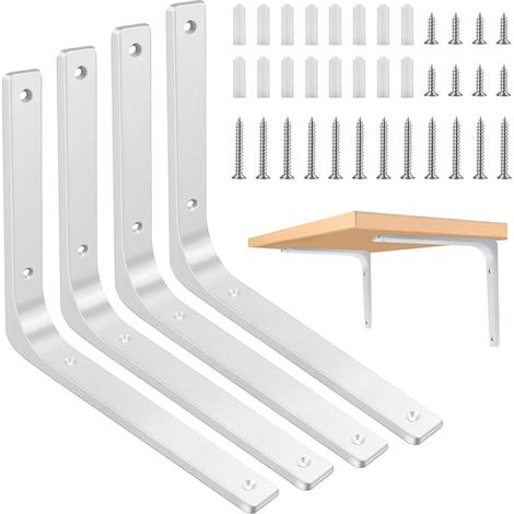 Wall Bracket Shelf Bracket Metal 30 x 25 cm White (1/5)