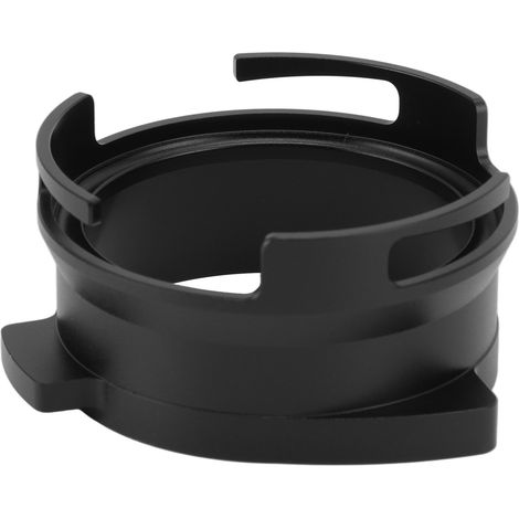 Drehbarer Kaffeefilter-Siebträger aus Aluminiumlegierung mit Ausgabetrichter – Schwarzes Zubehör für Kaffeemaschinen