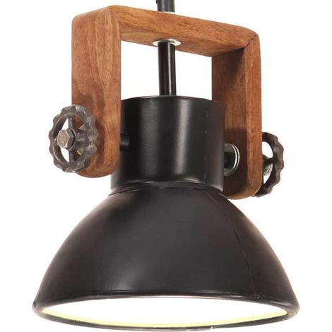 vidaXL Lámpara colgante industrial redonda 25 W negra 19 cm E27 (1/5)