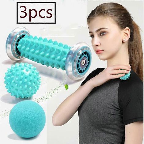Bâton vibrant, balle de massage hérisson et rouleau de massage pour les pieds, idéal pour soulager la fasciite plantaire, les douleurs musculaires et réduire le stress. (1/5)