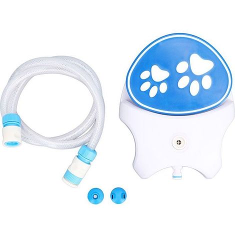 Fontanella da esterno adatta a cani e gatti, azionabile a pedale, con riempimento automatico, include tubo flessibile e 2 accessori. (1/5)
