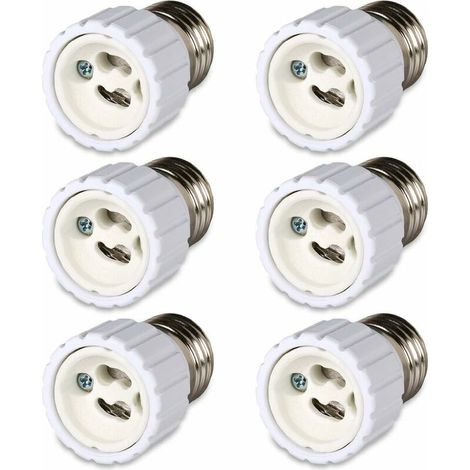 Lot de 6 convertisseurs de douille à baïonnette E27 vers douille GU10, 220 à 240 V [Classe énergétique A]