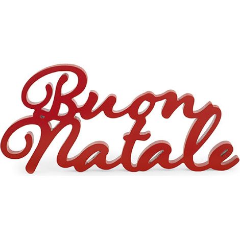 Scritta rossa decorativa natalizia "Buon Natale" da 50 cm x 23 cm (1/4)