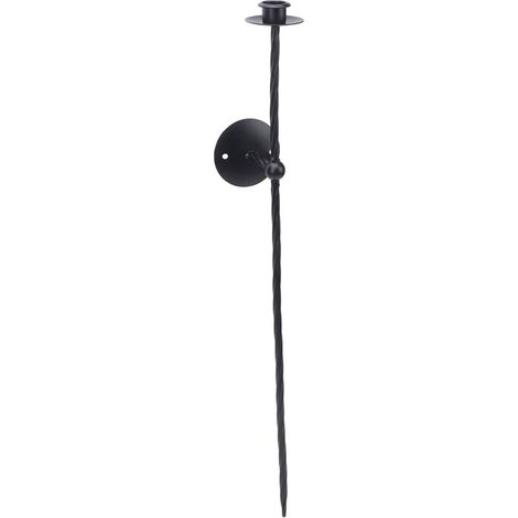 Portacandele da parete in metallo nero con design a spirale, elegante stile europeo – 1 pezzo