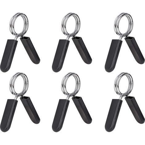 Lot de 6 Colliers à Ressort pour Haltères 25mm Barre Poids Standard Musculation Entraînement (1/4)