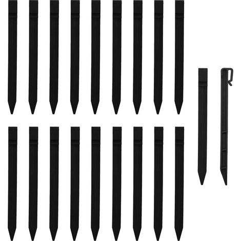 Lot de 20 piquets d'ancrage pour bordure de jardin, piquets en plastique pour bordure de paysage, pour support de plantes tenant des tentes, 25,4 cm (1/5)