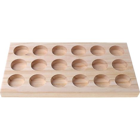 Natürliches Holztablett mit 18 Fächern für ätherische Öle – ideal als Geschenkablage