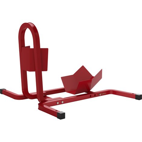 HOMCOM Ferma Ruota Moto Regolabile su 3 Livelli 250 kg max in Metallo Rosso