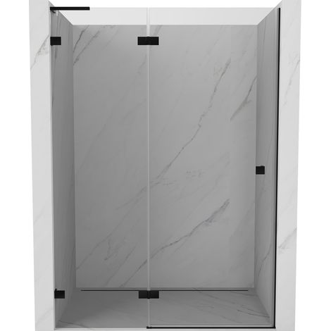 Mexen Lunar L porte de douche pivotante gauche 130 cm, transparentes, noires - 834L-130-000-70-00-L (1/5)