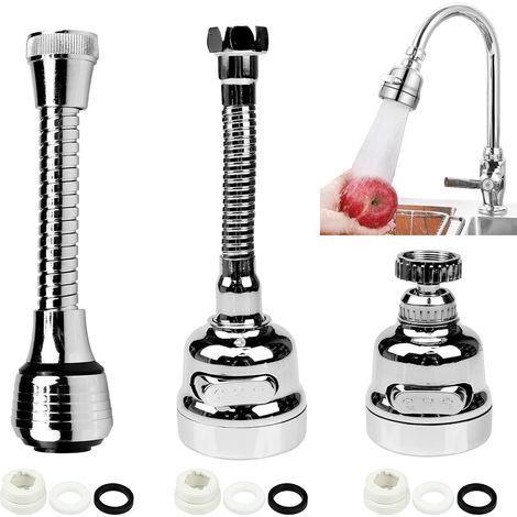 Doccino Per Lavandino Cucina Con Cannuccia Flessibile In Ottone Made in Italy ,flessibile,Aeratore Rubinetto Cromato Bianco ,Areatore Per Rubinetti ,Rompigetto Rubinetto Cucina (1/5)