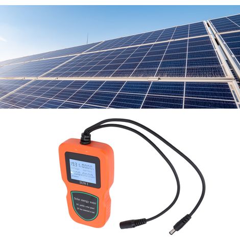 MPPT-Solarpanel-Tester-Multimeter für 5-W- bis 1000-W-Photovoltaikmodule mit großem, übersichtlichem LCD-Display, orangefarbenem ABS-Gehäuse (185 g) mit Klemme und Anschlusskabeln (1/5)