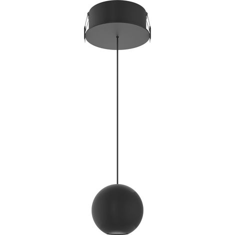 Lampada a Sospensione Bora Space 8W 38º LED CCT Switch 2700K-3200K-4000K Finitura Nero Opaco per Sistema Modulare - Beneito & Faure