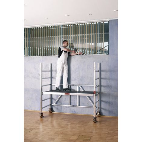 Andamio rodante Zifa P2 de trabajo 750xL1800mm aluminio Andamio altura 1830mm 2kN / m² LAYHER