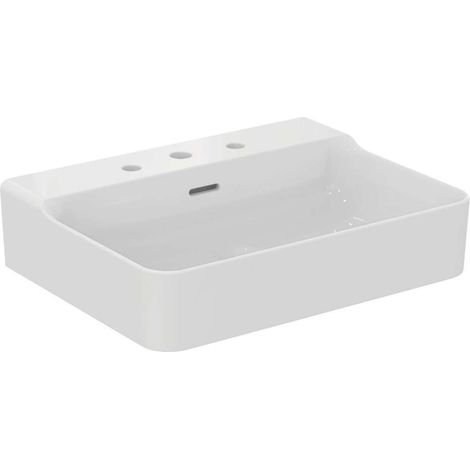 Lavabo CONCA 600x450x165mm bianco 3 fori rubinetteria, con troppopieno IDEAL STANDARD (1/5)