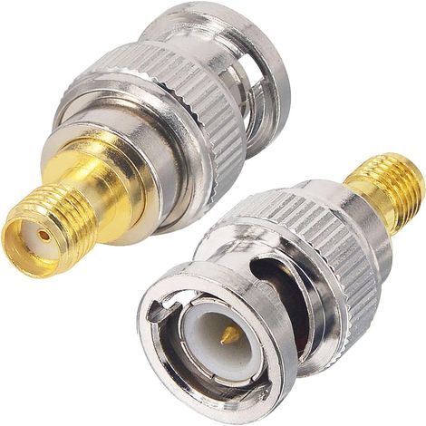 Connecteur SMA à BNC Adaptateur SMA Femelle vers BNC Mâle Connecteur pour Antenne RF Périphériques LAN sans Fil WiFi Radio Amateur Portable Scanner SDR (1/4)