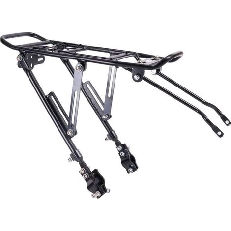 Porte-bagages arrière réglable en aluminium avec charge maximale de 50 kilogrammes, compatible vélos 24 à 28 pouces (1/5)