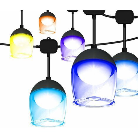 Lampe Jardin RGBIC Guirlande LED Bluetooth Luminaire Extérieur 15m Avec 15 Ampoules LED Étanche IP67 avec 40 Modes Scène (1/4)
